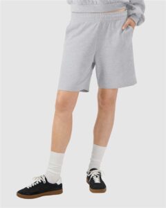American Apparel 2PQ Unisex Pique Gym Shorts – Heather Grey (on model)