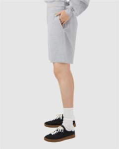 American Apparel 2PQ Unisex Pique Gym Shorts – Heather Grey (on model side)