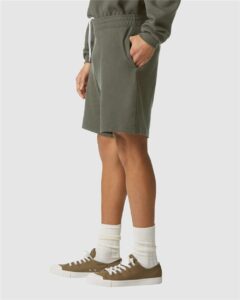 American Apparel 2PQ Unisex Pique Gym Shorts – Lieutenant (on model side)
