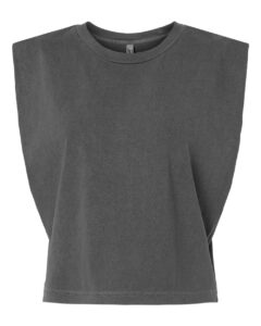American Apparel 307GD Women’s Heavyweight Cotton Garment-Dyed Muscle Tee – Faded Black