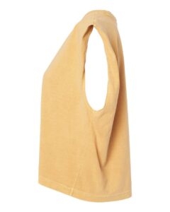 American Apparel 307GD Women’s Heavyweight Cotton Garment-Dyed Muscle Tee – Faded Mustard (side)