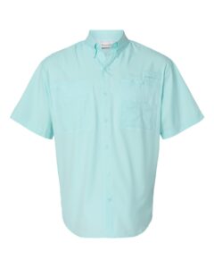 Paragon 700 Men’s Hatteras Performance Short Sleeve Fishing Shirt – Aqua Blue