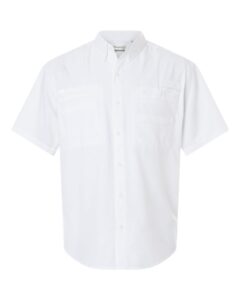 Paragon 700 Men’s Hatteras Performance Short Sleeve Fishing Shirt – White