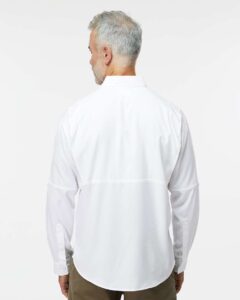 Paragon 702 Men’s Kitty Hawk Performance Fishing Shirt – White (on model back)