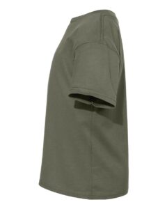 Hanes 498Y Youth Perfect-T T-Shirt – Fatigue Green (side)