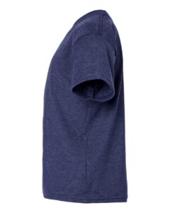 Hanes 498Y Youth Perfect-T T-Shirt – Heather Navy (side)