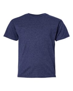Hanes 498Y Youth Perfect-T T-Shirt – Heather Navy