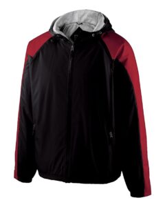 Holloway 229211 Youth Homefield Hooded Jacket – Black/ Scarlet