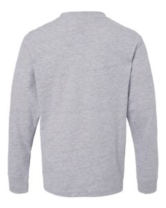 Next Level 3311 Youth Cotton Long Sleeve Tee – Heather Grey (back)