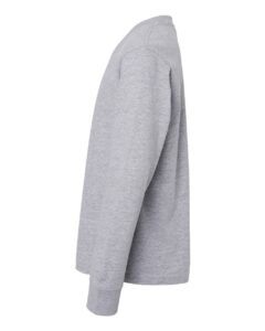 Next Level 3311 Youth Cotton Long Sleeve Tee – Heather Grey (side)