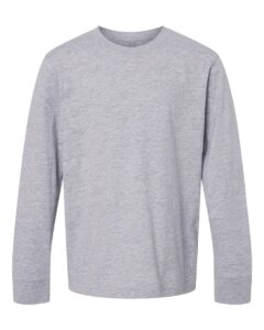 Next Level 3311 Youth Cotton Long Sleeve Tee – Heather Grey