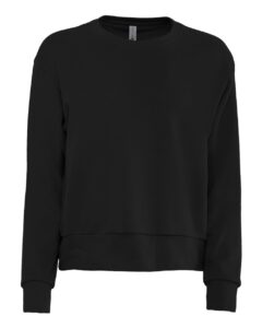 Next Level 9084 Women’s Laguna Sueded Crewneck Sweatshirt – Black