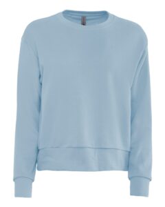 Next Level 9084 Women’s Laguna Sueded Crewneck Sweatshirt – Stonewash Denim