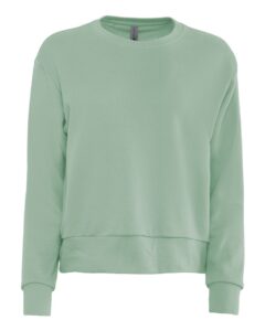 Next Level 9084 Women’s Laguna Sueded Crewneck Sweatshirt – Stonewash Green