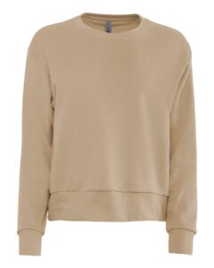 Next Level 9084 Women’s Laguna Sueded Crewneck Sweatshirt – Tan