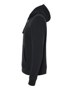 J. America 8720 Unisex BTB Fleece Hooded Sweatshirt – Black (side)