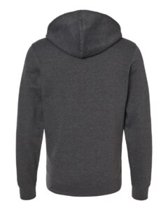J. America 8720 Unisex BTB Fleece Hooded Sweatshirt – Charcoal Heather (back)