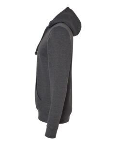 J. America 8720 Unisex BTB Fleece Hooded Sweatshirt – Charcoal Heather (side)