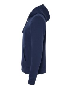 J. America 8720 Unisex BTB Fleece Hooded Sweatshirt – True Navy (side)