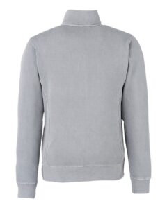 J. America 8732 Unisex Pigment-Dyed Fleece Quarter-Zip Pullover – Cloud (back)