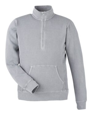 J. America 8732 Unisex Pigment-Dyed Fleece Quarter-Zip Pullover – Cloud