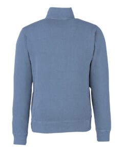 J. America 8732 Unisex Pigment-Dyed Fleece Quarter-Zip Pullover – Denim (back)