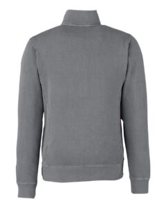 J. America 8732 Unisex Pigment-Dyed Fleece Quarter-Zip Pullover – Lead (back)