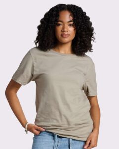 JERZEES 570MR Premium Cotton T-Shirt – Clay (on model)
