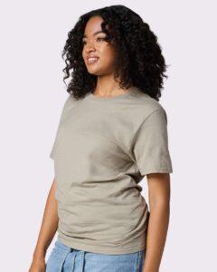 JERZEES 570MR Premium Cotton T-Shirt – Clay (on model side)