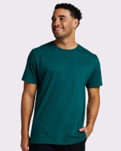 JERZEES 570MR Premium Cotton T-Shirt – Deep Emerald (on model)