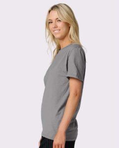 JERZEES 570MR Premium Cotton T-Shirt – Rock (on model side)