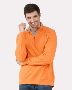 Boxercraft BM5205 Men’s Alumni Quarter-Zip Pullover – Mandarin (on model)