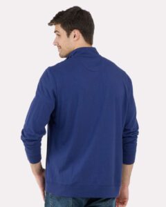 Boxercraft BM5205 Men’s Alumni Quarter-Zip Pullover – Navy (on model back)