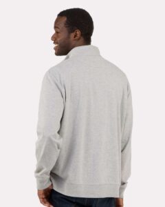 Boxercraft BM5205 Men’s Alumni Quarter-Zip Pullover – Oxford Heather (on model back)
