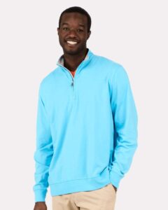 Boxercraft BM5205 Men’s Alumni Quarter-Zip Pullover – Pacific Blue (on model)