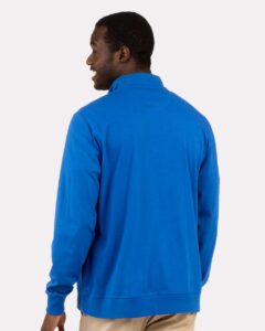 Boxercraft BM5205 Men’s Alumni Quarter-Zip Pullover – True Royal (on model back)