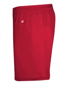 Badger 2146 Youth B-Core 4″ Pocketed Shorts – Red (side)