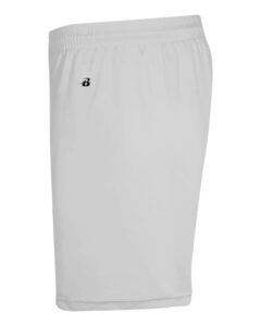 Badger 2146 Youth B-Core 4″ Pocketed Shorts – Silver (side)