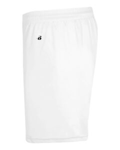 Badger 2146 Youth B-Core 4″ Pocketed Shorts – White (side)