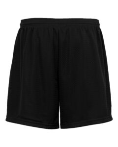 Badger 2225 Youth Tricot 4″ Mesh Shorts – Black (back)