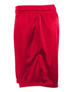 Badger 2225 Youth Tricot 4″ Mesh Shorts – Red (side)
