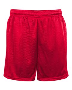 Badger 2225 Youth Tricot 4″ Mesh Shorts – Red