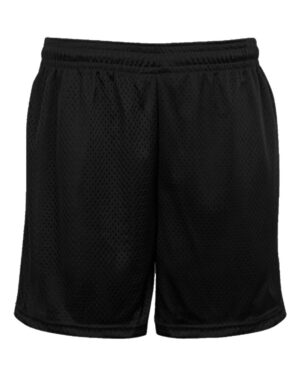 Badger 7225 Unisex Tricot Mesh 5″ Shorts – Black