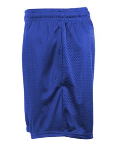 Badger 7225 Unisex Tricot Mesh 5″ Shorts – Royal (side)