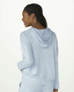 Boxercraft BW1501 Women’s Cuddle Fleece Hooded Sweatshirt – Sky Blue Heather (back)