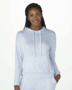 Boxercraft BW1501 Women’s Cuddle Fleece Hooded Sweatshirt – Sky Blue Heather