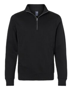J. America 8717 Unisex Heavyweight Fleece Quarter-Zip Sweatshirt – Black