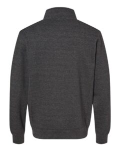 J. America 8717 Unisex Heavyweight Fleece Quarter-Zip Sweatshirt – Charcoal Heather (back)