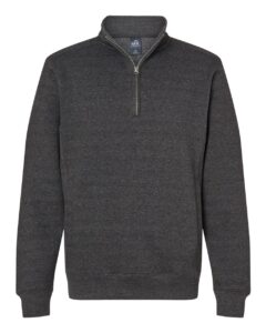 J. America 8717 Unisex Heavyweight Fleece Quarter-Zip Sweatshirt – Charcoal Heather