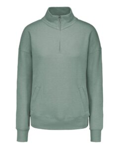 MV Sport W20189 Women’s Cloud Fleece Quarter-Zip Sweatshirt – Greenstone
